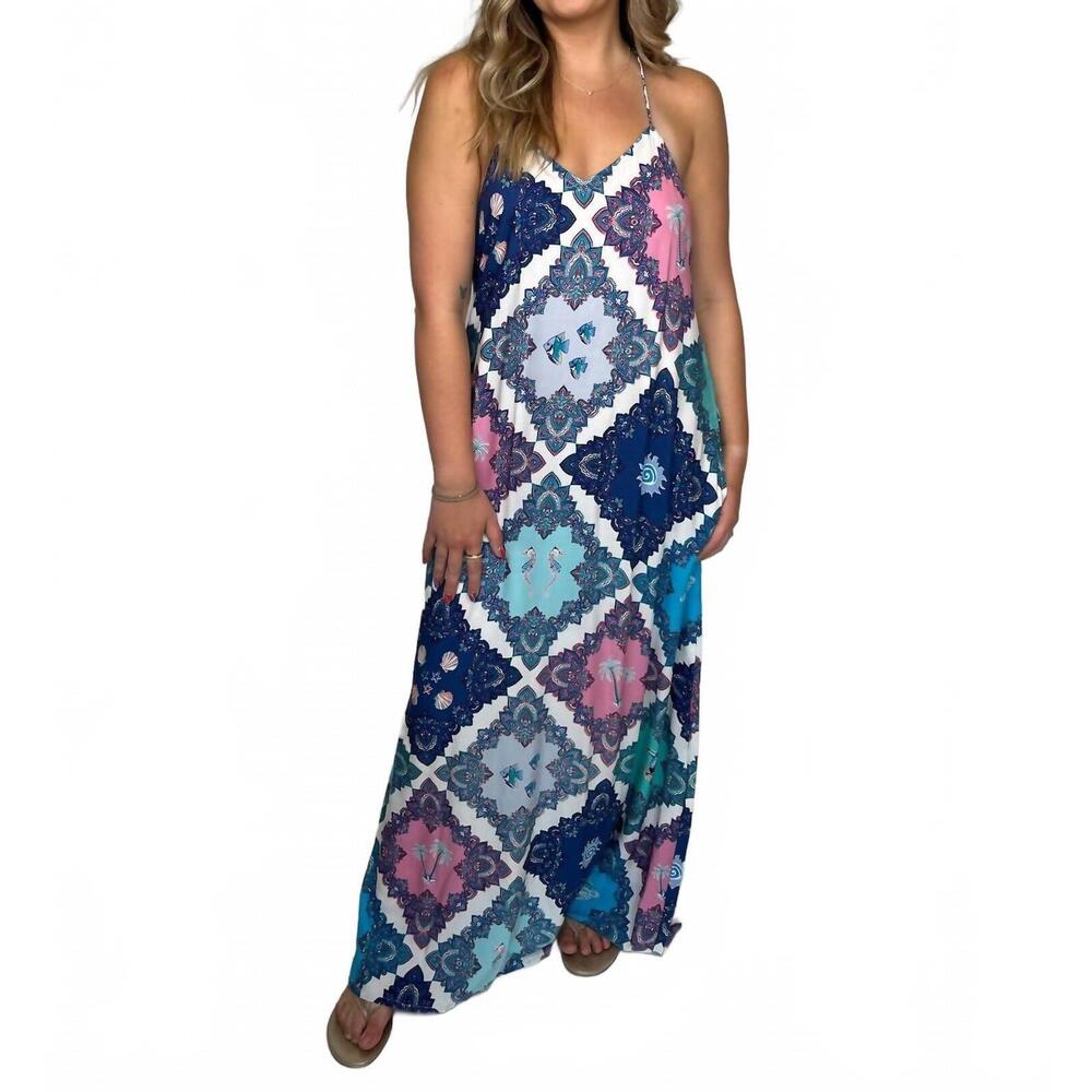 NEW WALKER & WADE maui dress in blue